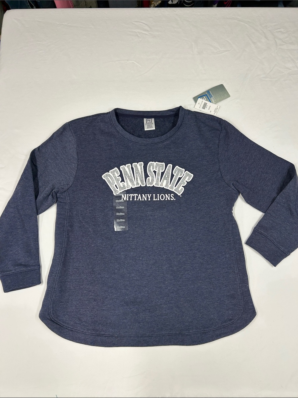 Pro Edge Penn State Navy Long Sleeve Pullover with White Lettering